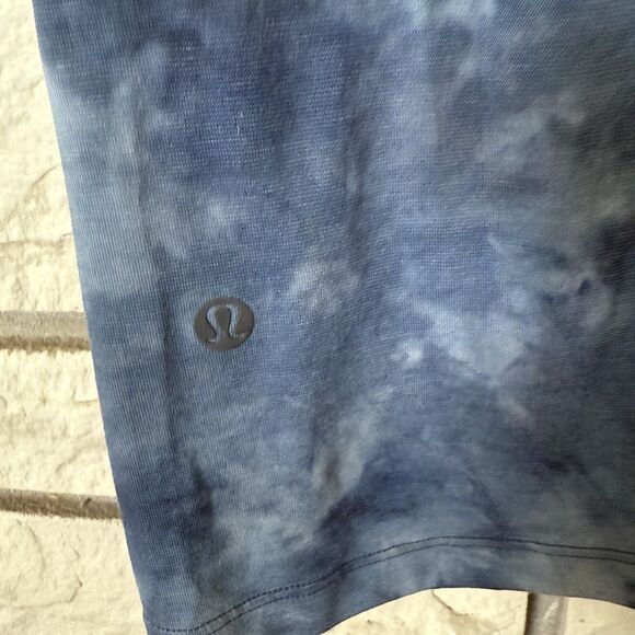 Lululemon Always Agile T Shirt Mens Large Diamond Dye Blue Tie Dye Short Sleeve - Picture 5 of 7